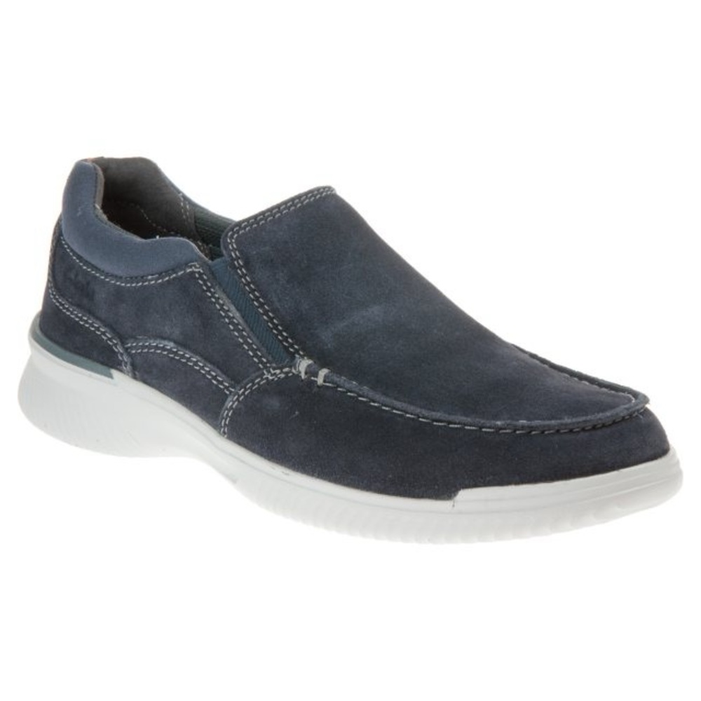 NEW!! Clarks Men's Donaway Free Oiled Navy Leather Slip-On Shoes Size 9.5M